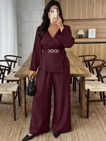 Kompleti: 🌟Damski dvodelni komplet – elegantni blejzer na preklop i široke — 5