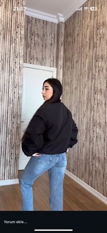 Kurtkalar: Unisex bomber gödəkçə - Model: oversize bomber - Rənglər: qara - — 2