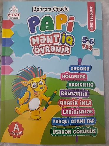 Tədris ədəbiyyatı: **“Papi Məntiq Öyrənir” – 5-6 yaş üçün məktəbəqədər inkişaf kitabı** — 1