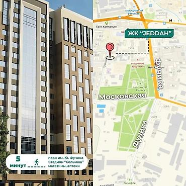 flat osh: 2 комнаты, 53 м², Ошский рынок / базар Элитка, 5 этаж, ПСО (под самоотделку) — 3