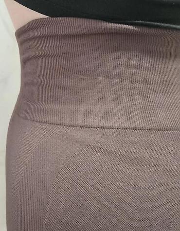 Helanke, biciklistički šortsevi: Ženske sportske helanke – visoki struk, tamno braon - Kroj: uske — 5