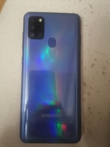 samsung z550: Samsung Galaxy A21S, 32 GB, rəng - Göy, Sensor, Barmaq izi, İki sim kartlı