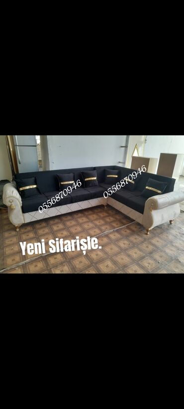 Sifarişlə divanlar: Künc divan, Qonaq otağı üçün, Parça, Bazasız, Açılan, Kitab — 27