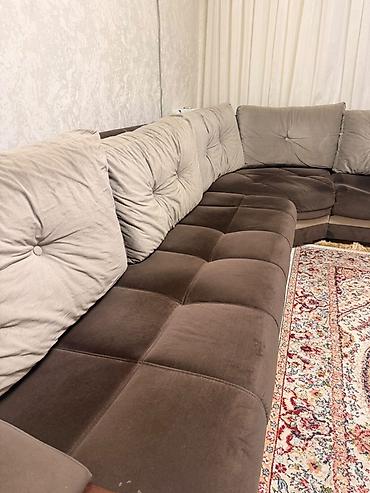 diva divan: Künc divan, İşlənmiş, Açılan, Bazalı, Vеlur parça — 2