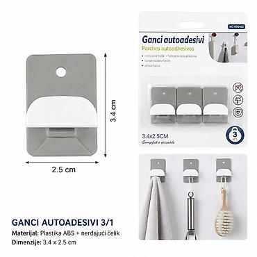 KMT Bela plastična i metalna kuka 3 komada 2208309 Praktičan set