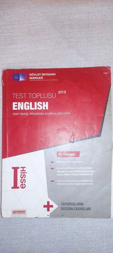 Kitablar, jurnallar, CD, DVD: Ingilis dili test toplusu 1-ci hissə 2019 kitabın içi təmizdir üzündə