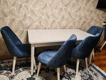 набор ножей: Masa–stul dəsti - Masa: MDF boyalı, Aytaşı rəngi. Ölçü: 160/200 x 90 — 3