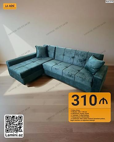 Диваны: Künc divan – La Mini (Kod: 2175) - Ölçülər: 240 × 150 sm - Mexanizm — 1