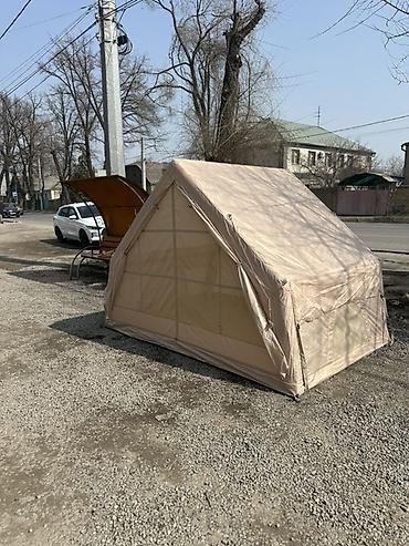 военный тент: Палатка надувная (стационарно-кемпинговая), бежевого цвета — 5