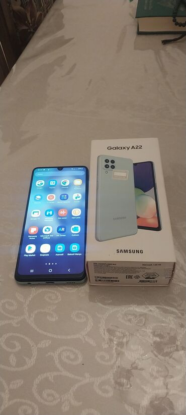 samaung s22: Samsung Galaxy A22, 64 GB, rəng - Ağ, Sensor, Barmaq izi, İki sim kartlı