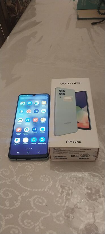 samsung galaxy beam: Samsung Galaxy A22, 64 GB, rəng - Ağ, İki sim kartlı, Sənədlərlə, Sensor