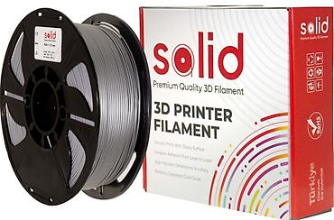 Solid Filament PLA Plus Gümüş Boz – 1 kq (1.75 mm) Yüksək səth