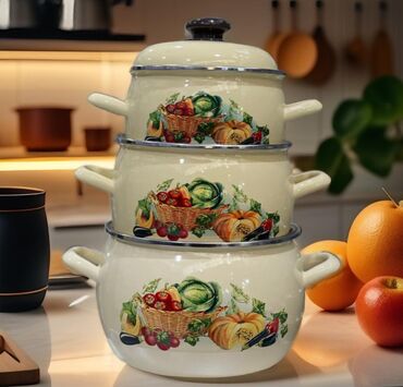 Tava-qazan dəstləri: Qazan, rəng - Ağ — 14