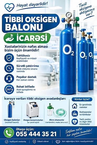 oksigen sensoru: Tibbi oksigen balonu və komsentratorunun icarəsi və satışı — 1