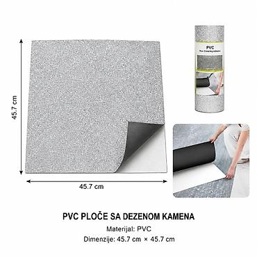 Cigla, kamen: KMT PVC podna nalepnica sa mermernim/dezenom kamena – 45.7 × 45.7 cm — 1