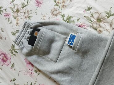 широкие мужские брюки: Мужские брюки, M (EU 38), Carhartt, Б/у, цвет - Серый
