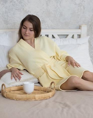 Личные вещи: Халат, Вафельное полотно, Турция, XS, S, L — 7