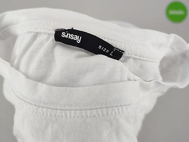 basic koszulka biala: Sinsay, T-shirt damski, rozmiar L — 4