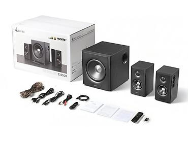 edifier ses sistemi: Edifier S355DB Black 2.1 dinamik sistemi. Bu sistemin 8 düymlük — 8