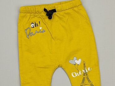 żółty trencz: Spodnie dresowe, So cute, 6-9 m, stan - Bardzo dobry