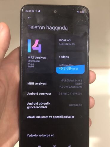 Redmi Note 9S, 128 ГБ, цвет - Серый, Битый