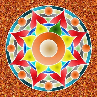 Şəkillər, tablolar: Rəngli mandala divar sənəti – 4 ədəd rəqəmsal illüstrasiya dəsti — 1