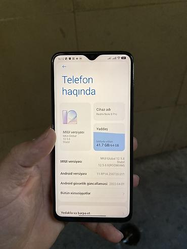 Redmi Note 8 Pro, 64 GB, rəng - Ağ, Barmaq izi