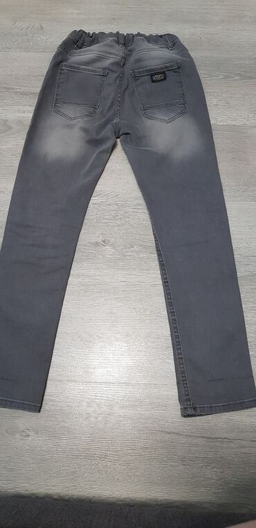 теплые джинсы детские: Джинсы и брюки, цвет - Серый, Б/у