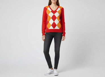sweter z kwadratów: Women`s sweater, size S