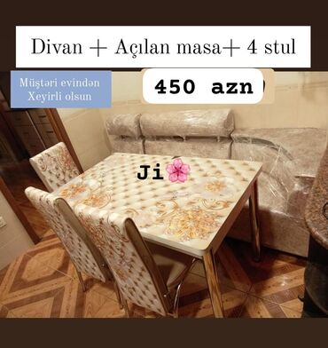 metbext ucun divan: Qonaq otağı üçün, Yeni, 6 stul
