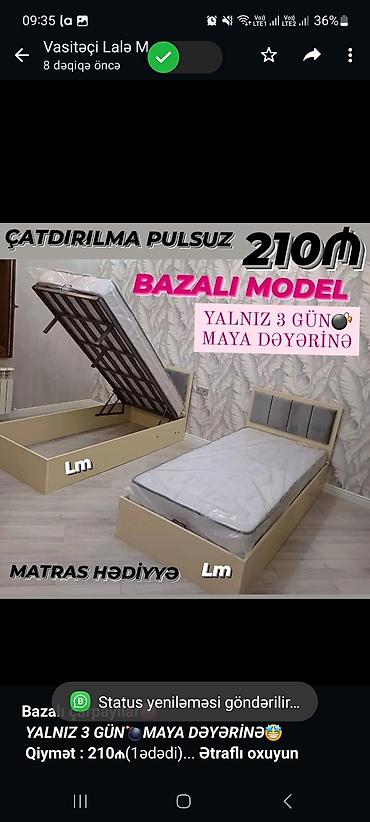*Bazalı çarpayılar🆘* _*YALNIZ 3 GÜN💣MAYA DƏYƏRİNƏ🤩*_ *Qiymət 