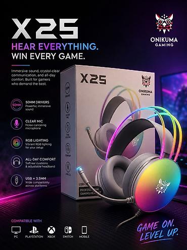 Onikuma X25 Professional Gaming Headset - Bağlantı: USB + 3.5 mm