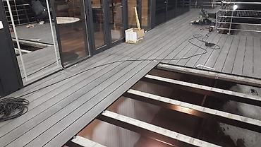 Другие строительные материалы: Террасное покрытие из ДПК (деревокомпозит) с монтажом на регулируемые — 21