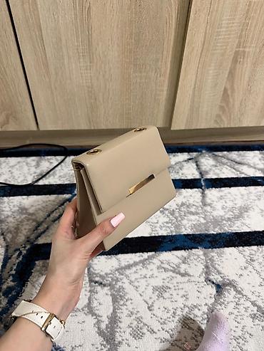 boş çanta: Bej rəngli mini qadın çantası - Material: hamar süni dəri - Rəng — 2