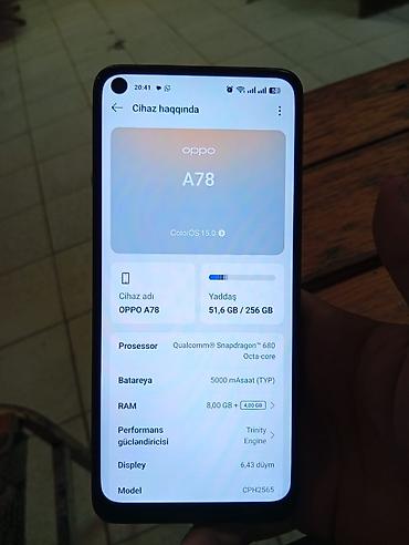 oppo a78: Oppo A78, 256 GB, rəng - Qara, İki sim kartlı — 2