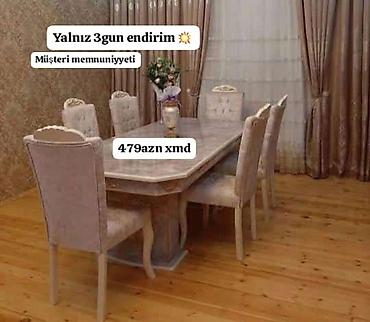 Ev və bağ: Klassik üslubda yemək dəsti - 1 ədəd iri, uzunsov yemək masası – — 1