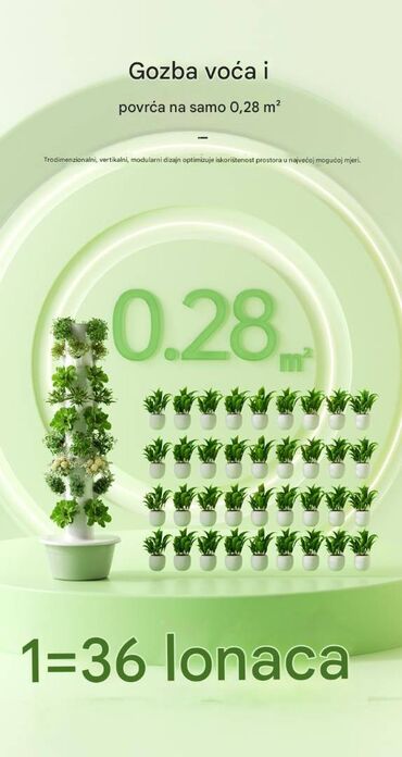 Žardinjere: Kućni hidroponski toranj za uzgoj – vertikalni sistem za gajenje — 6