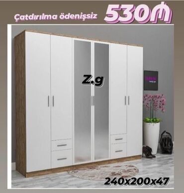 Masa və oturacaq dəstləri: *Dolab 6 qapılı 530Azn* ✔️İstehsal Rusiya Laminatı 18/lik *Rəng