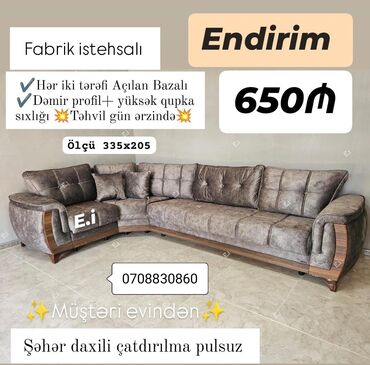 ucuz qaplar: Künc divan, Yeni, Açılan, Bazalı, Şəhərdaxili pulsuz çatdırılma