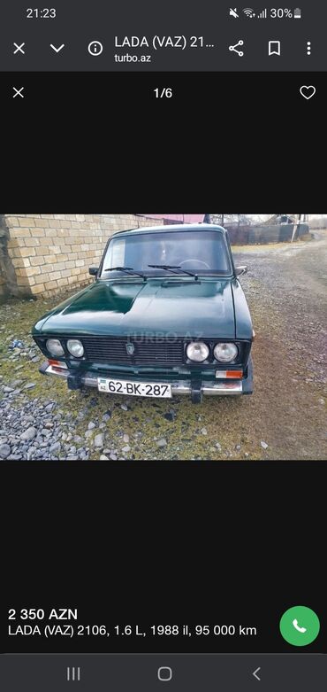 2106 salon: VAZ (LADA) 2106: 1.6 l | 1988 il 52222 km Sedan