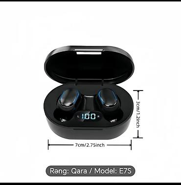 чехол airpods 2: Məhsul: Simsiz qulaqlıqlar Model: E7S Rəng: Qara Xüsusiyyətlər: - — 1