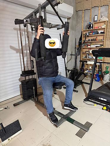 İdman və istirahət: Çoxfunksiyalı gym trenajoru – kabel sistemli, oturacaqlı və ağırlıq — 4