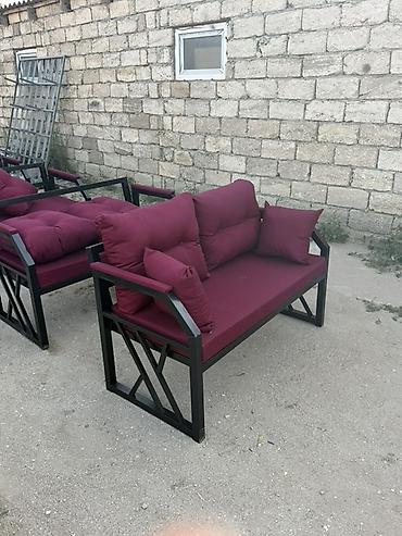 divanlat: Metal karkaslı bağ və veranda divanı / oturacaq dəsti Müasir dizaynda — 1