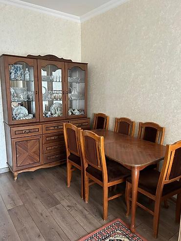 susə stollar: Qonaq otağı üçün, İşlənmiş, Açılmayan, Oval masa, 6 stul — 3