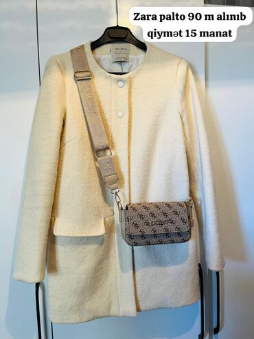 пальто zara: Пальто, Zara, M (EU 38), цвет - Бежевый
