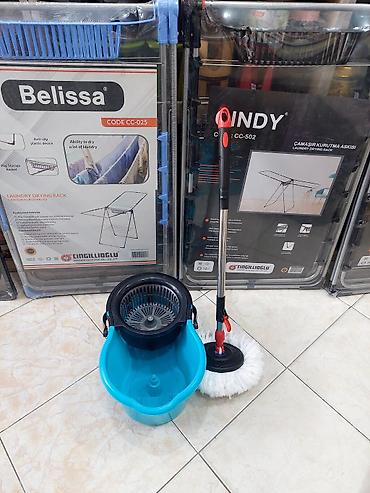 pol silen mop: Döner başlı spin mop dəsti – vedrə və paslanmayan teleskopik sapla - — 6