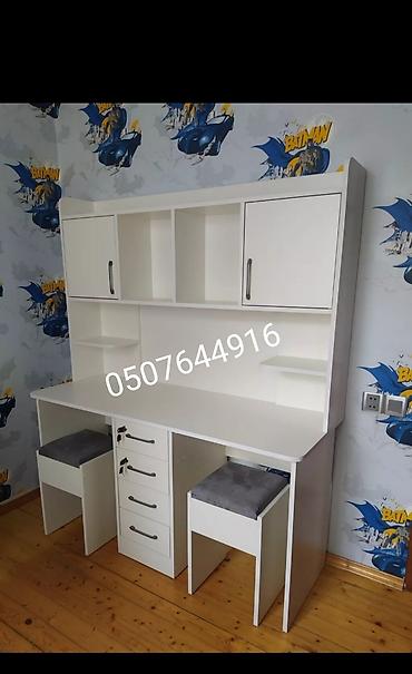 Uşaq masaları: Yazı masa ders masa çalışma masa. Bu şelfli iş masası — 8