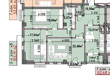 brk group: 1 комната, 50 м², Новая мечеть Элитка, 3 этаж, ПСО (под самоотделку) — 7