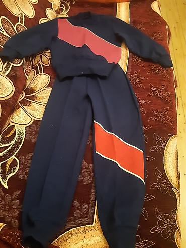 Uşaqlar üçün digər geyimlər: Uşaq geyim dəsti və bluzka - Qara fonlu, qırmızı-boz dairələr və ağ — 2