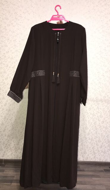 длинное черное платье: Вечернее платье, А-силуэт, Длинная модель, С рукавами, XL (EU 42)